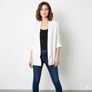 Wilfred Aritzia Blazer Jacket Kimono Open front Off white 3/4 length Sleeve XXS